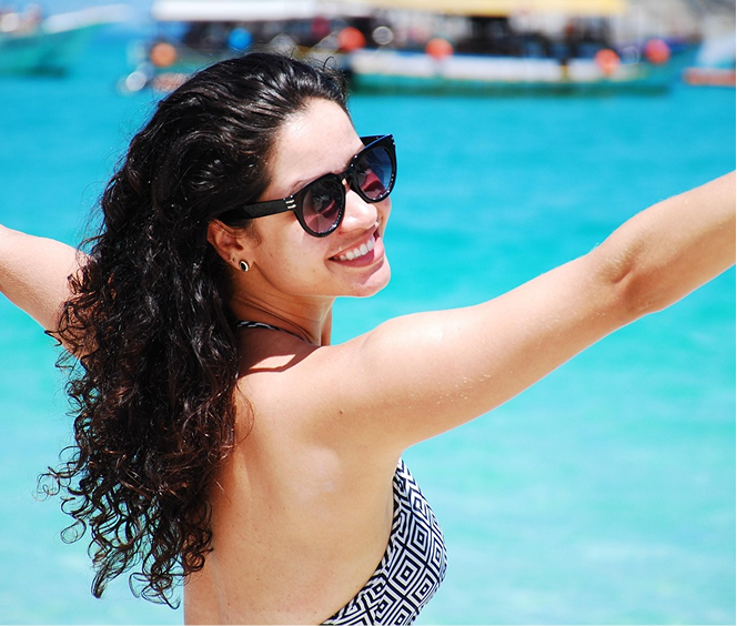 Happy traveller